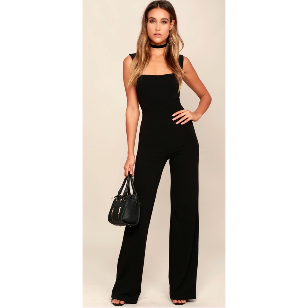 Lulu’s Sleeveless Black Jumpsuit XL